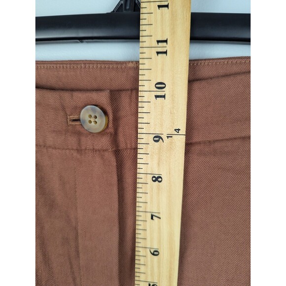 J Jill Women's Linen Stretch Wide Leg Pants In Red Oak 12 Relaxed High Rise Crop - Picture 4 of 10